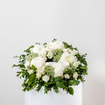 Serena - funeral wreath - white flowers