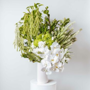 Grace - Vase Arrangement - White and green flowers - big beautiful abundant - tall vase