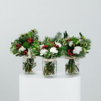 Greta- 3 Christmas theme flower jars